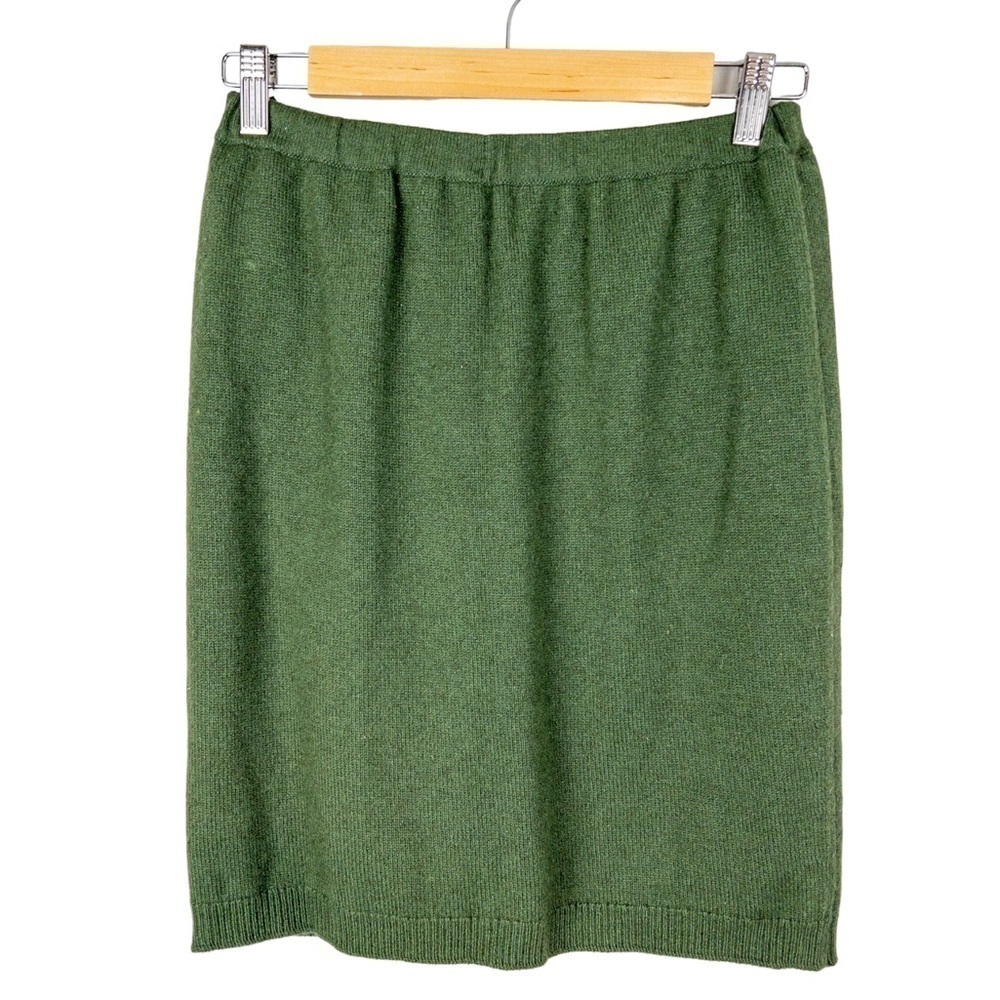 Ballantyne Womens Size Medium Olive Green Cashmere Knit Pencil Skirt
